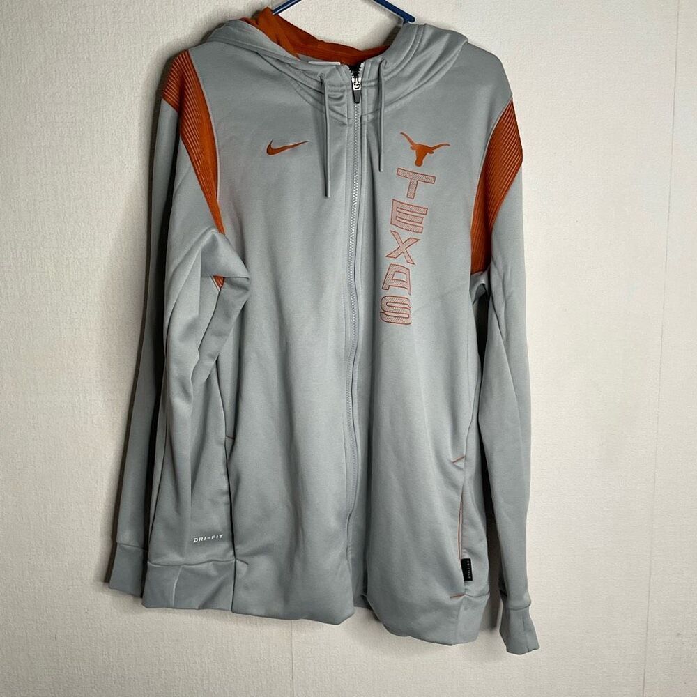 Nike Team Issued Texas Longhorns Men’s XL Gray Full Zip Jacket NCAA
